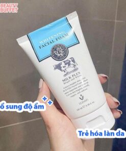 Sữa rửa mặt trắng da và tạo bọt Scentio Milk Plus Whitening Q10 Foam 50ml Beauty Buffet - Ảnh 2
