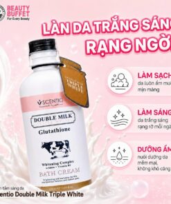 [TIẾT KIỆM HƠN] Combo 2 Kem tắm sáng da Scentio Double Milk Triple Bright Bath Cream 350ml/chai - Tặng 1 xà phòng Scentio Milk Plus - Ảnh 3