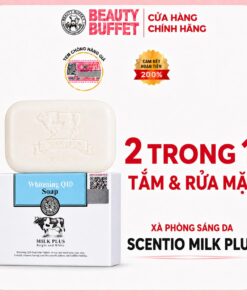 Xà phòng sáng da Scentio Milk Plus Brightening Q10 Soap 100g