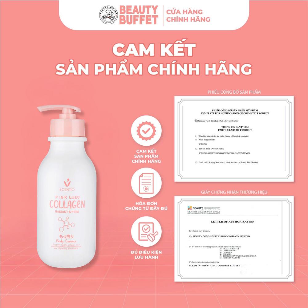 Tinh chất dưỡng thể dưỡng sáng và săn chắc da Scentio Pink Collagen Radiant & Firm Body Essence 350ml