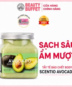 Tẩy tế bào da chết toàn thân quả bơ Beauty Buffet Scentio Avocado Sherbet Body Scrub 350ml - Ảnh 2
