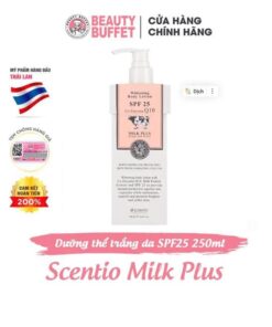 Dưỡng thể dưỡng sáng Scentio Milk Plus Brightening Body Lotion Extra SPF25 250ml - Ảnh 2