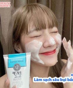 Sữa rửa mặt trắng da và tạo bọt Scentio Milk Plus Whitening Q10 Foam 50ml Beauty Buffet - Ảnh 3