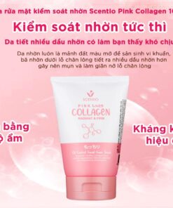 Sữa rửa mặt làm sạch dầu nhờn Scentio Pink Collagen Radiant & Firm Oil Control Facial Foam Scrub 100ml - Ảnh 3