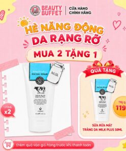[Cleanser] Sữa rửa mặt trắng da và tạo bọt Beauty Buffet Scentio Milk Plus Whitening Q10 Facial Foam 100ml