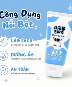 Sữa rửa mặt tạo bọt dưỡng ẩm Made In Nature Hokkaido Milk Moisture Rich Whipping Foam 100g - Ảnh 3