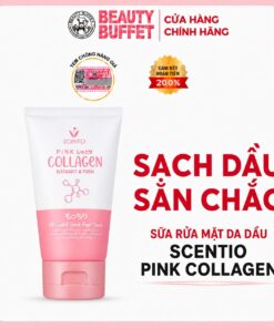 Sữa rửa mặt làm sạch dầu nhờn Scentio Pink Collagen Radiant & Firm Oil Control Facial Foam Scrub 100ml
