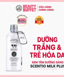 Kem tắm dưỡng sáng Scentio Milk Plus Brightening Bath Cream Q10 450ml