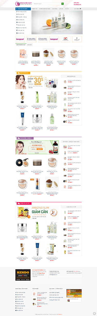 Mẫu website mỹ phẩm
