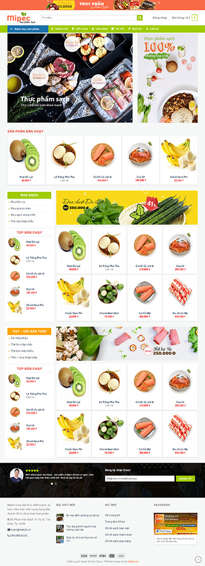 Mẫu website WordPress bán hàng thực phẩm
